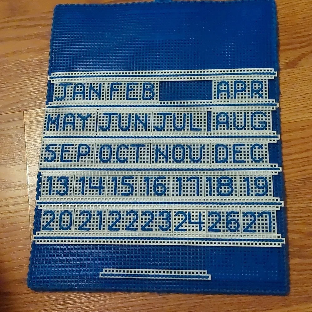 Blue and White Perpetual Calendar